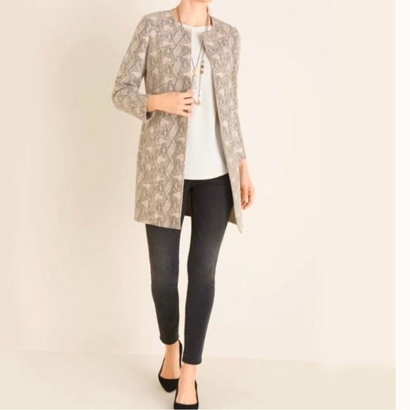 CHICO’S Faux-Suede Snake-Print Topper - Picture 3 of 15